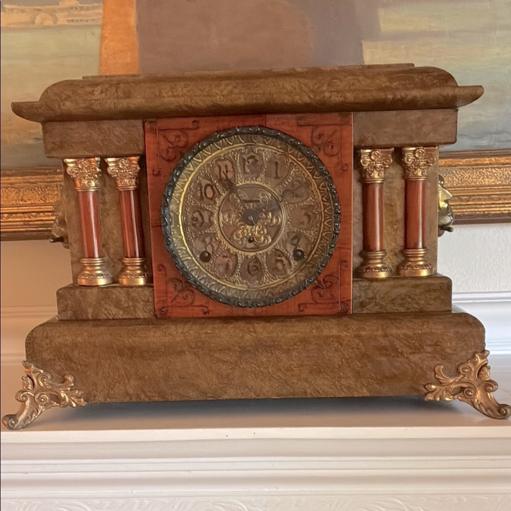 Antique 1880s SETH THOMAS Victorian  Adamantine Mantel Clock